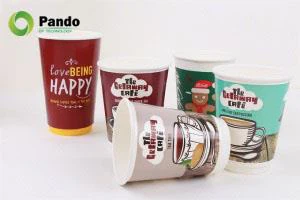 Divsienu bioloģiski noārdāmās papīra kafijas tases